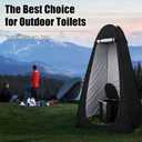 Portable Camping Toilet with Privacy Tent - Foldable Toilet Set for Adults and Elderly - Pop Up Outdoor Restroom for Travel (Black Tent with Toilet)