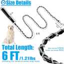 HOMIMP Chew Proof Dog Leash for Medium Large Dogs, Reflective 6 FT Heavy Duty Metal Chain Dog Leashes with Soft Padded Handle, Anti Bite Durable Rope Leashes for Pitbull, Non Chewable