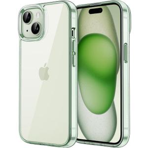 JETech Case for iPhone 15 6.1-Inch, Non-Yellowing Shockproof Phone Bumper Cover, Anti-Scratch Clear Back (Green)