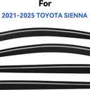 Window Visors Rain Guards for 2021 2022 2023 2024 2025 2026 Toyota Sienna, Out-Channel Window Vent Wind Deflectors Visors Shades for 21 22 23 24 25 26 Sienna