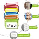 2 x Colored Border Magnetic Labels Dry Erase 4x2 Inch 40 Pieces, Reusable Magnetic Dry Erase Labels for Whiteboards, Locker, School, Classroom, Office, Home