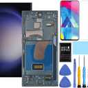 Only for US Version for Samsung Galaxy S23 Ultra 5G Screen Replacement with Frame for Samsung S23 Ultra SM-S918u S918a S918w LCD Display digitizer Touch Screen Assembly 6.8 Inch (Green)