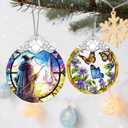 Stained Glass Ornament, Christmas Ornaments, Christmas Decorations for Tree, Holiday Decor, Holiday Party Gifts, Gift Ideas & Xmas Gift - Witch