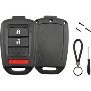 No Cutting Required Key Fob Case Shell for Honda 2013-2016 Accord Crosstour 2014-2015 CR-V Civic 2016-2017 HR-V Keyless Entry Remote Key Fob Cover (3 Button)