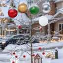 Inflatable Christmas Ornaments,(9'' 10 pcs) Large Inflatable Christmas Balls,Christmas Indoor and Outdoor Decor Balls,Holiday Decorations Yard Tree Decoration