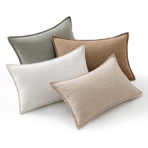 MIULEE Neutral Linen Pillow Covers Pack of 4 Decorative Natural Solid Throw Pillow Covers Soft Accent Boho Farmhouse Couch Pillowcases Modern Home Decors for Living Room Bed Sofa 12x20 Inch