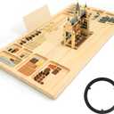 WOOD CITY Building Baseplate Table for Lego, Building Tray Board with Storage and Classify, Activity Sensory Platform Table for Adults Children and Seniors with Lazy Susan