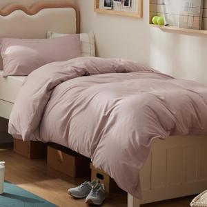 Bedsure Duvet Cover Twin/Twin XL Size - Soft Double Brushed Bedding Set for Kids & Adults, Zipper Closure, 2 Pieces, Includes 1 Duvet Cover (68"x90") & 1 Pillow Sham, NO Comforter, Dusty Rose