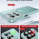 LeYi for Motorola Moto-G-2025 Case: Moto G 2025 Phone Case with Screen Protector X 2, [Magnet Fit] Matte Translucent Soft-Touch & Full Body Shockproof Funda para Moto G 2025, Mint