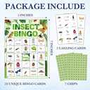 Insect Bingo Cards, Greenery Nature Bingo Cards for Adults, Bingo Games for Birthday Party Summer Outdoor Party Camping Party, 24 Players Party Activity Favor Decoration Supplies, 06