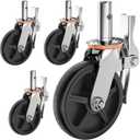 WOOSKY 8" Scaffolding Caster Wheels (Set of 4) - Heavy Duty, 550 Lbs Capacity Per Wheel, Double Ball Bearing, Dual Locking System, Non-Marking Polyurethane, 360 Degrees Swivel