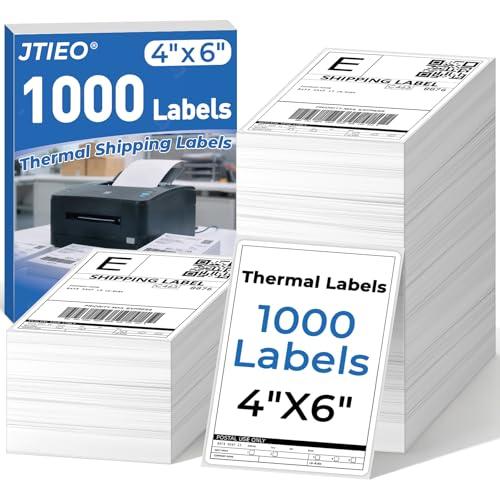 JTIEO Shipping Labels 4" x 6" Thermal Labels 1000 Fanfold Direct Thermal Label Printer Paper, Perforated White with Permanent Adhesive, Compatible with Most Thermal Printers