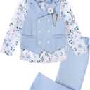 DISAUR Boys Suits Toddler Tuxedo Suit Wedding Ring Bearer Outfit Vest Pants Dress Shirt Bowtie Boutonniere for 5-6 Years