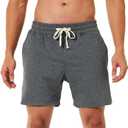 NIMENJOJA Mens 5.5" Athletic Gym Shorts Cotton Workout Jogger Sweat Shorts with Upgrade Premium Zipper Pockets and Drawstring (Gray)