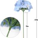Flojery Silk Hydrangea Heads Artificial Flowers Heads with Stems for Home Wedding Decor,Pack of 10 (Blue)
