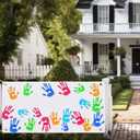21 Pcs Large Blank Sublimation Banners Oxford Burlap Cloth Banner 20 Pcs DIY Flags with Hanging Ropes For Birthday Wedding Party Decoration Indoor Outdoor((White Oxford cloth)