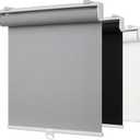 100% Blackout Indoor Cordless Roller Shades for Windows,Room Darkening Rolled Up Blinds with Spring System,Thermal Insulated UV Protection Waterproof Fabric for Home Office (Grey,57" W x 72" H)