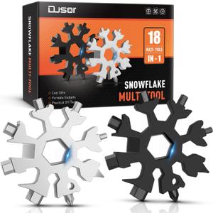 Dusor Gifts for Men Him Dad Husband, 18-in-1 Snowflake Multitool, Stocking Stuffers for Adults, Mens Gifts for Christmas, Gift for Dad Who Want Nothing, White Elephant Gift for Adults, Tools for Men (Multicolored)
