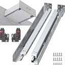 homdiy 1 Pair Undermount Drawer Slides Soft Close 21 Inch, Bottom Mount Full Extension Concealed Rails Track with 3D Adjustable Locking Device and Rear Mounting Brackets,100 LB Capacity
