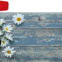 Baocicco White Daisy Magnetic Mailbox Cover Vintage Blue Wood Grain Mailbox Covers Magnetic Spring Flower Mailwraps Standard Size 21x18 Inch Mailbox Wrap Post Letter Box Covers for Outdoor Decorative