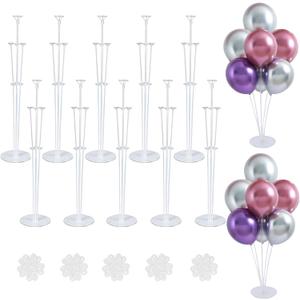 10 Sets Balloon Stand Kits, Balloon Sticks Holder with Base for Table Centerpiece Graduation Birthday Baby Shower Party Decorations