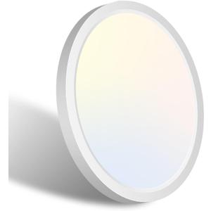 libtit 7 Inch White Flush Mount Ceiling Light, 15W 1500Lm Ceiling Light Fixture,3000K/4000K/6500K Color Selectable,Ultra-Thin Round Ceiling Lighting Fixture for Bedroom Kitchen Pantry Basement
