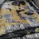 Washable Rug 8x10 Area Rugs for Living Room: Modern Abstract Neutral Soft Carpet for Bedroom Dining Room Under Kitchen Table Home Office Decor - Black Gold