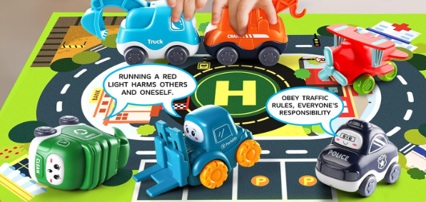 Big Cartoon Truck Car Toys for 1 Year Old Boy with Playmat/Storage Bag| Baby and Toddler Toys 12-18 Months & Age 1-2|1st Birthday Gift for 1 2 Year Old Boy,