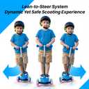 JOVA ZIFFY Multicolor 3 Wheel Scooter for Kids 3-5, Kick Scooters with LED Light-Up Wheels for Boys and Girls, 5 Adjustable Height and Lean-to-Steer Design, Support up to 110 lbs