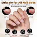UNA GELLA Short Oval Almond Fake Nails 504pcs Press on Nails Pre-shape Short Almond Round Gel Nail Tips for Full Cover Acrylic False Nails For Nail Extension Home DIY Salon 12 Sizes False Gelly Tips