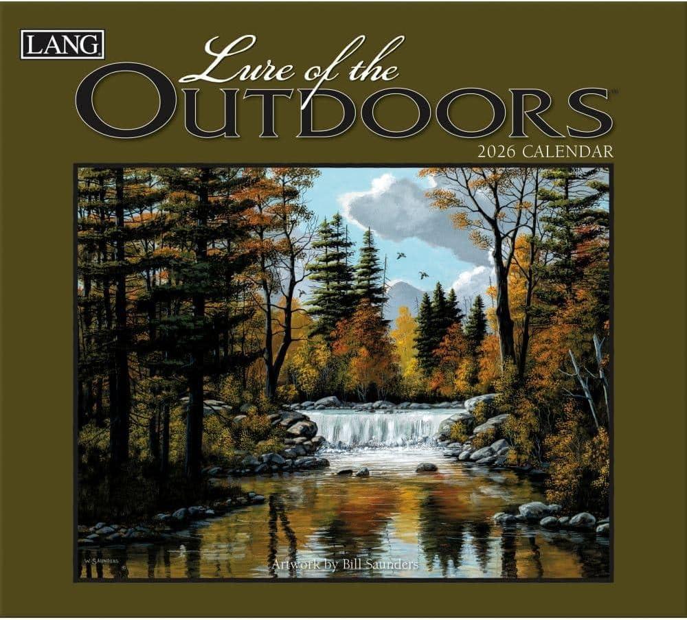 Lang Companies, Lure of the Outdoors 2026 Wall Calendar by Bill Saunders, 13.4'' X 12'', 12-Month Calendar with Stapled Binding