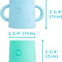 PopYum Silicone Training Cup 2-Pack for Baby and Toddler, handles, BPA Free, self feeding training, tumbler (sky blue and mint green)