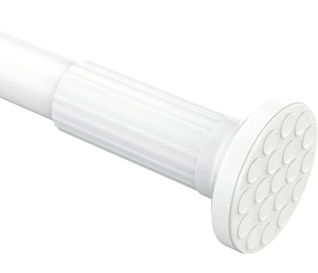 Umimile Tension Curtain Rod, 51-86 inches Adjustable Spring Shower Tension Curtain Rod, Stainless Steel Closet Rod for Windows or Shower, No Drilling, No Rust, Easy to Install, White