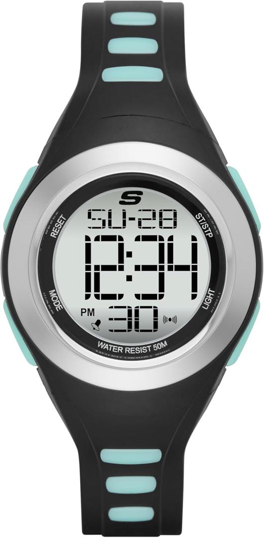 Skechers Tennyson Silicone Digital Watch for Women (Black)