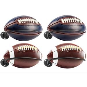 Kevenal 4 Packs Football Wall Dcor, Wall Mount Football Holder Football Display Stand, Football Room Decor for Boys Man Cave (Durable Black)