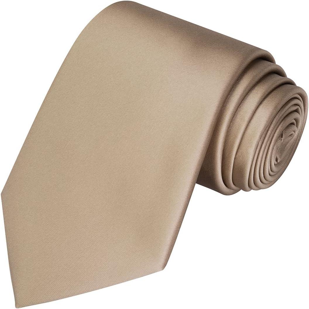 KissTies Mens Silk Tie Solid Satin Wedding Necktie + Gift Box
