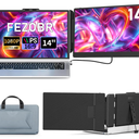 FEZOBR Laptop Screen Extender, 14" FHD 1080P IPS Laptop Monitor Extender Dual Screen, Travel Monitor for 1317" Laptops with USBC/HDMI Port, Plug and Play for Windows/Mac/Android