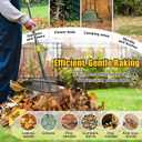 Garden Rake for Leaves: 18 Wide Metal Leaf Rake, 65 Long Adjustable Handle, Heavy Duty 25 Teeth, Fast Kids Women Large Lawn Yard Garden Leaf Cleanup Gardening Rakes: Grass,Debris,Pine Needles Pick