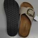 LANCDON Women's Sandals Comfort Slides with Adjustable Buckle,Cork Footbed Sandals,Outdoor Beach Sandals, Size 7
