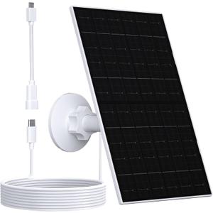 7W Solar Panel for Security Camera, Solar Panel Charger Compatible with Eufycam 2C/2C Pro/2/2 Pro/E20/E40/E, USB Solar Panel with USB-C Port, with Micro USB Connector & Rubber Plug