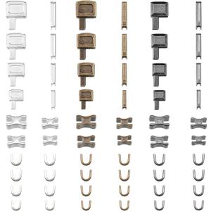 WILLBOND 120 Pieces Metal Zipper Insertion Pin 4 Sizes Zipper Repair Kit Latch Slider Retainer for Jackets Coats 3 Colors DIY Sewing Replacement, Size of 3/5/8/10