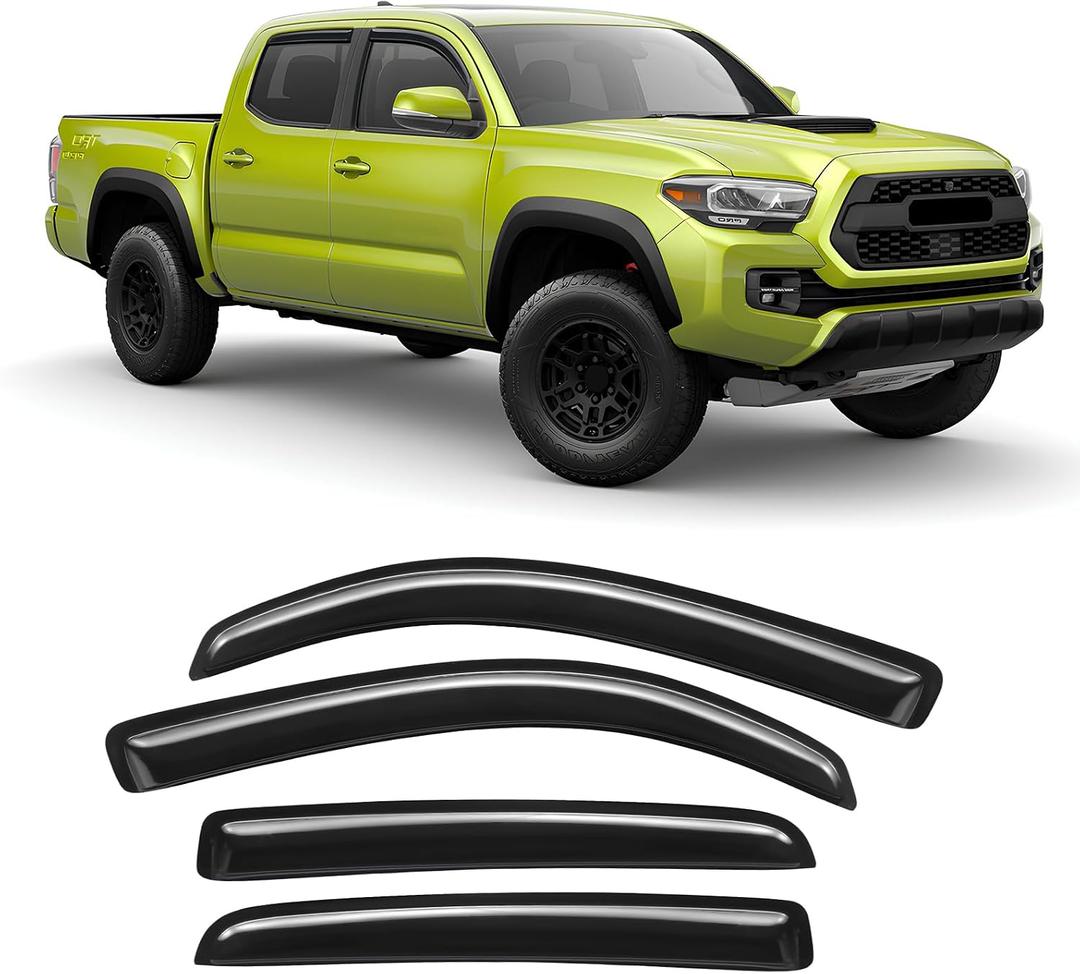 Rain Guards in-Channel Fit for 2016-2023 Toyota Tacoma Double Cab 4 PCS