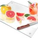 Seelenruhe Tempered Glass Cutting Board for Kitchen Counter, 12x16 inch Clear Cutting Board for Countertop, Non-Slip, Heat-Resistant, Easy to Clean, Kitchen Decoration
