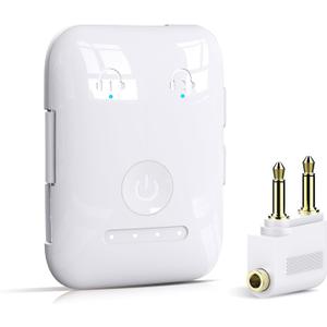 Premium Bluetooth 5.4 Transmitter, Airplane Wireless Adapter, Supports 2 AirPods/Headphones, Bluetooth Transmitter for TV, Airplane, Gym, with aptX Adaptive & Low Latency (Ivory)