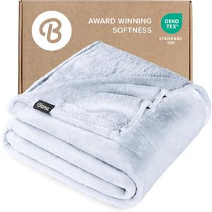 Bare Home Fleece Blanket - Twin/Twin Extra Long - Ultra-Soft Lightweight for Bed, Sofa, and Couch - Luxury Microplush - Cozy Warm Blanket (Twin/Twin XL, Blue Mist)