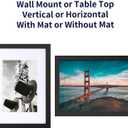 ONE WALL Tempered Glass 9x13 Picture Frame with Mats for 6x9 Photo, Black Wood Frame for Wall and Tabletop - Mounting Hardware Included