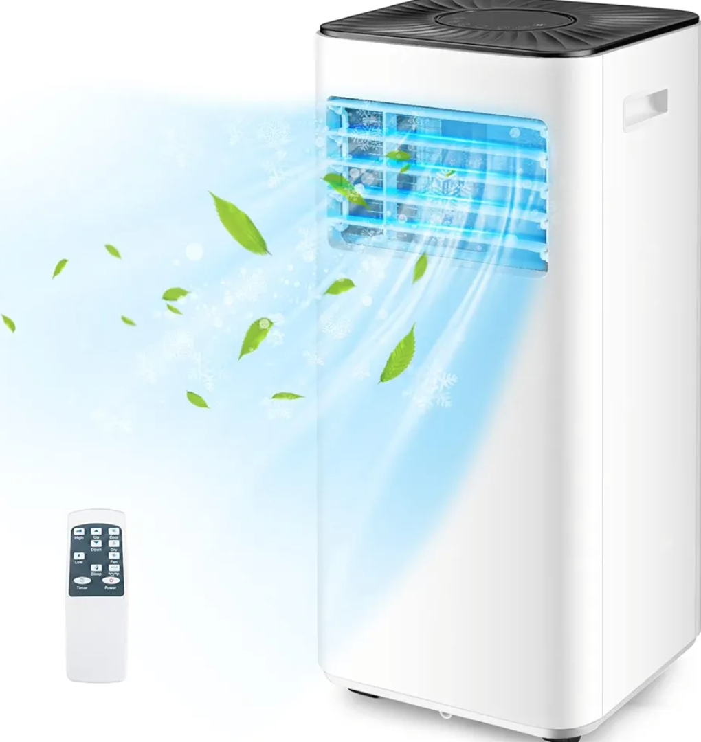 Portable Air Conditioner 10000 BTU, 3-in-1 AC Unit with Dehumidifier, Fan Modes, 24H Timer, Remote Control, Window Kit, Quiet AC Unit Cools Rooms to 350 Sq.Ft