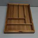 Luxury Acacia Kitchen Drawer Organizer - Silverware Organizer - Utensil Holder and Cutlery Tray with Grooved Drawer Dividers for Flatware and Kitchen Utensils (8 Slot), 17*12.4*2 inch