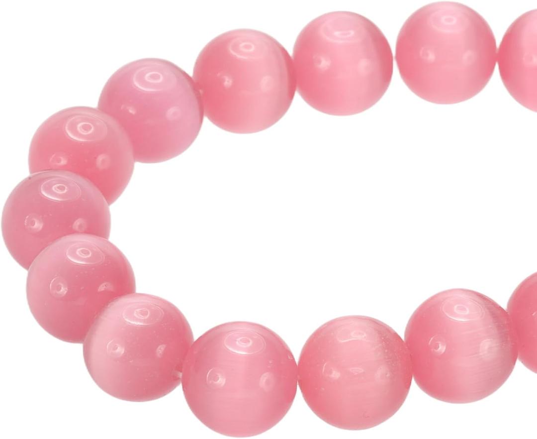 PATIKIL 12 mm Natural Clear Quartz Loose Beads, Crystal Round Stone Strand Beads Gemstone Loose Bead Spacer Beads for Jewelry Making DIY Necklace Bracelet, Pink
