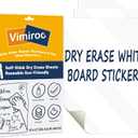 3 Pack Dry Erase Board Stickers Magnetic Free, 12"x8" Restickable Dry Erase Sheets No Residue for Wall/Refrigerator/Door/Cabinet, Adhesive Non-Magnetic Whiteboard, Fridge Dry Erase Paper